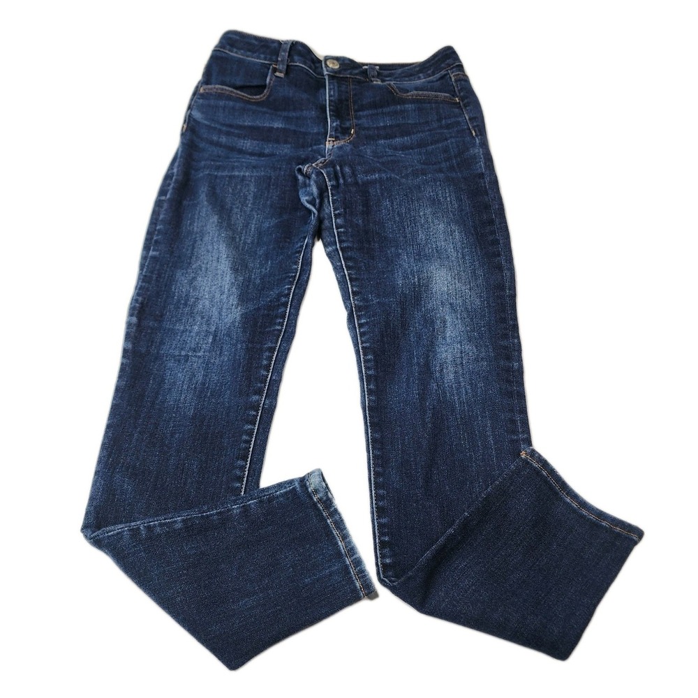 American Eagle Women Sz 8 Blue Super Super High Rise Jegging Dark Wash Regular